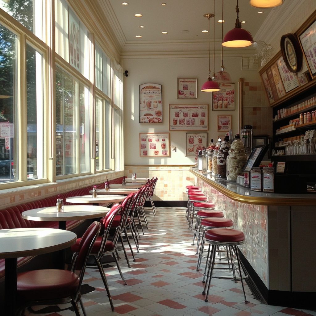 Das Innere eines Eiscafés | Quelle: Midjourney