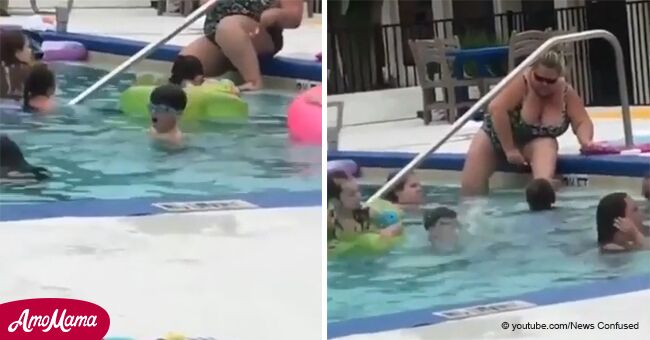 Eine Frau wurde dabei gefilmt, wie sie am Rande eines Hotel-Pools ihre Beine rasierte, während andere Gäste in der Nähe schwimmen