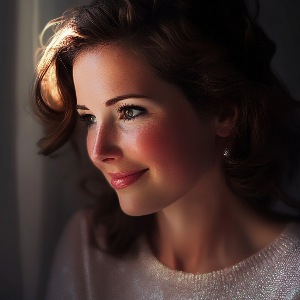 Uśmiechnięta kobieta z ulgą | Źródło: Midjourney