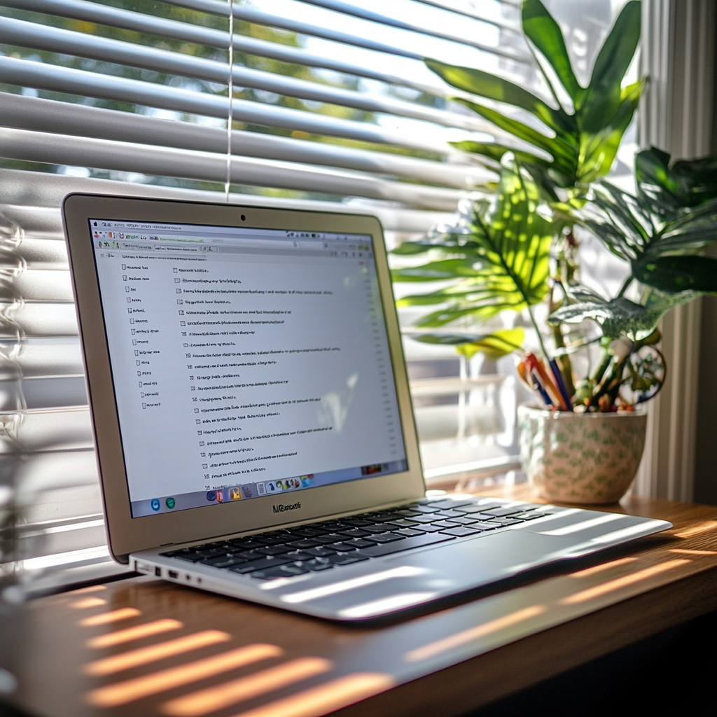 Ein Laptop, der für E-Mails geöffnet wurde | Quelle: Midjourney