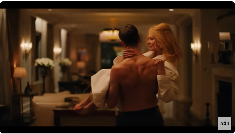 Nicole Kidman und Harris Dickinson in der Hauptrolle in "Babygirl" aus einem Beitrag vom 1. Oktober 2024 | Quelle: Youtube/@A24