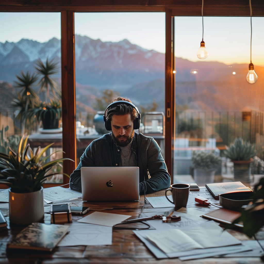 Ein Mann arbeitet an seinem Laptop | Quelle: Midjourney