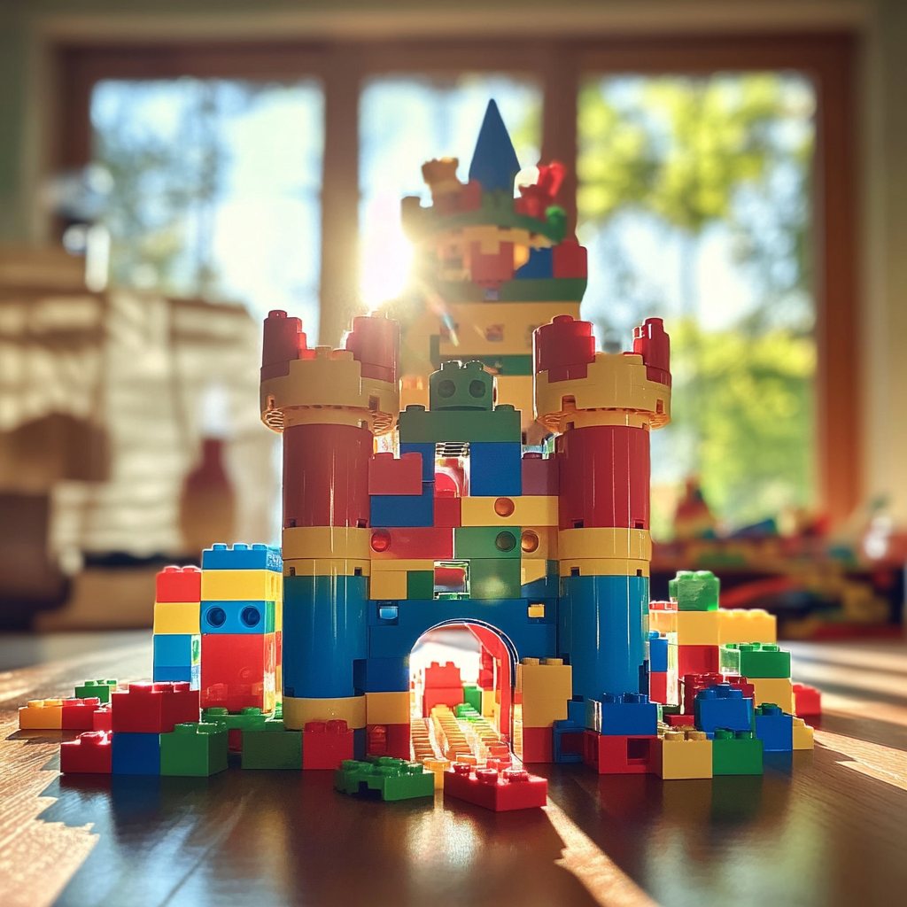 Eine Burg aus LEGO Steinen | Quelle: Midjourney