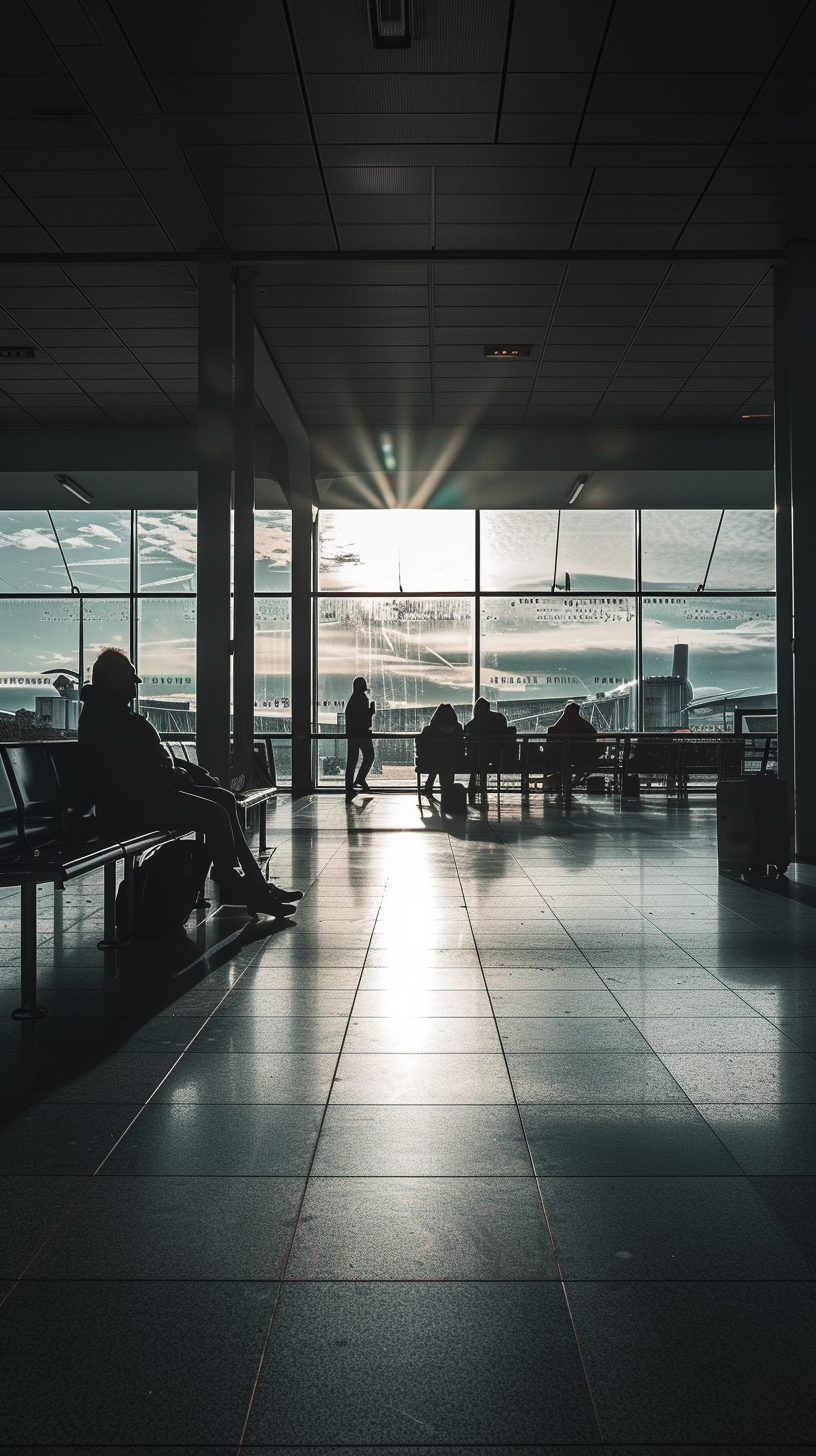 Menschen auf einem Flughafen | Quelle: Midjourney