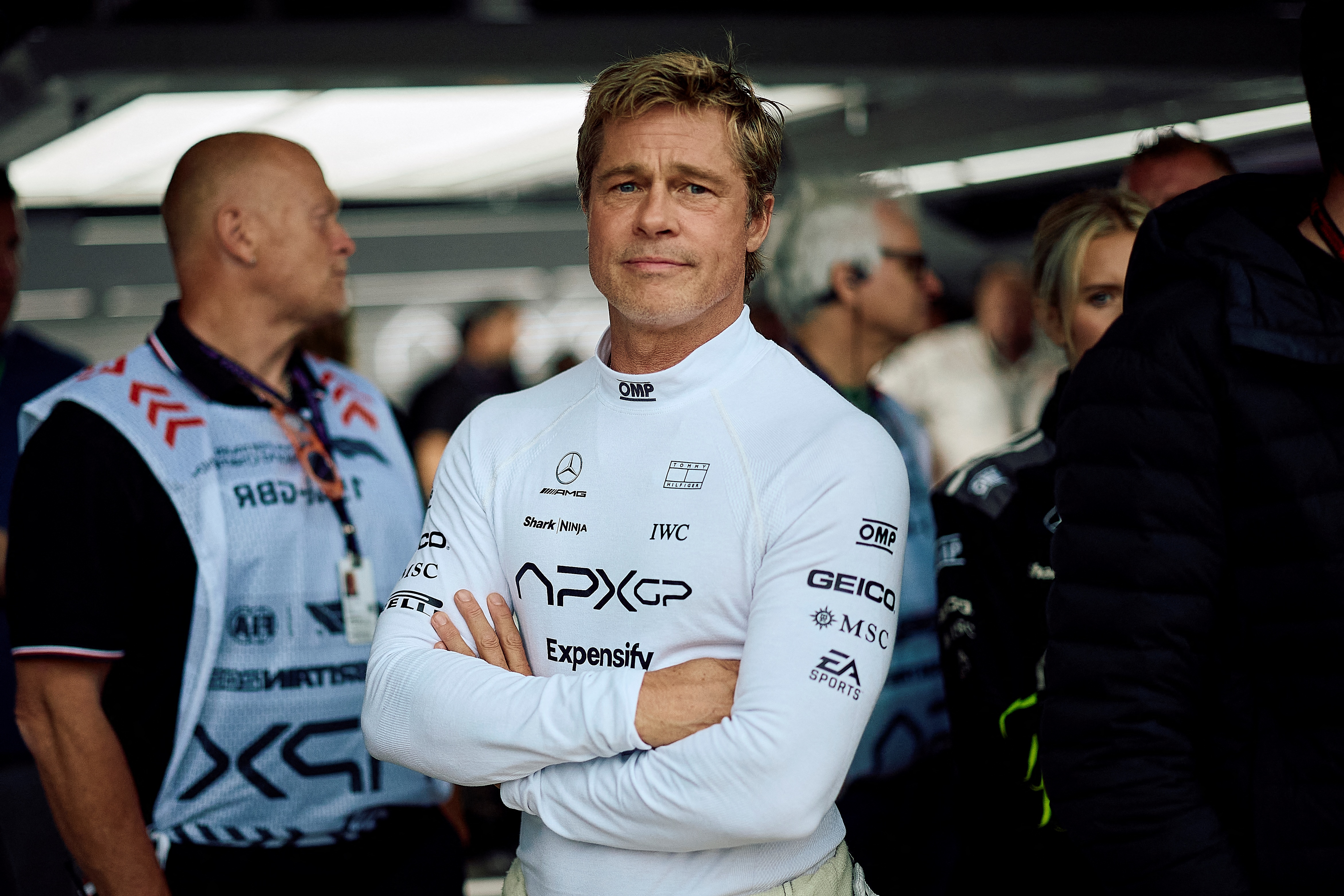 Brad Pitt beim Formel 1 Aramco British Grand Prix am 9. Juli 2023. | Quelle: Getty Images