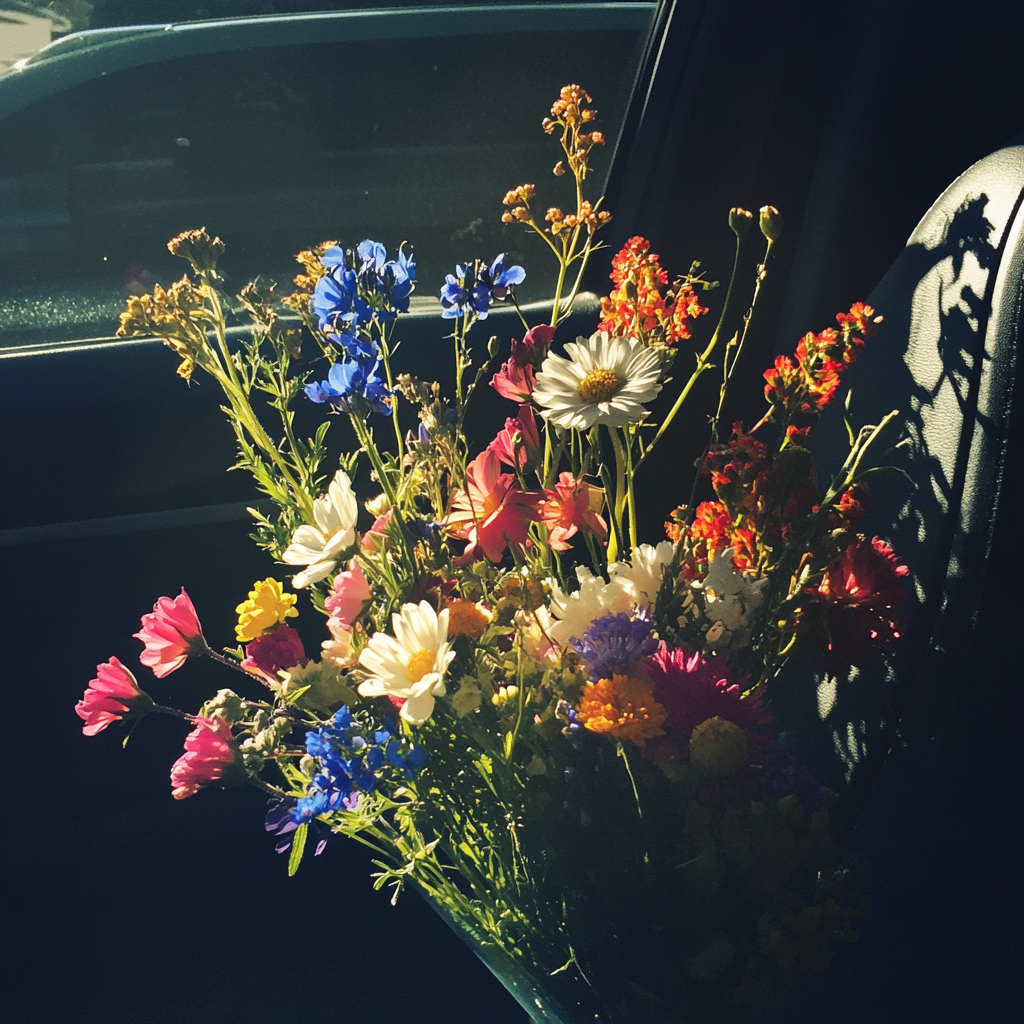 Ein Blumenstrauß aus Wildblumen | Quelle: Midjourney