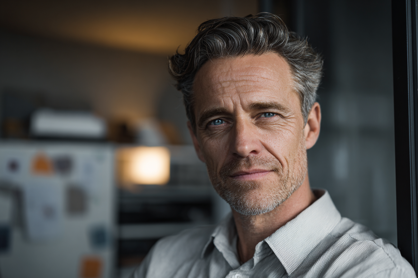 Ein Mann, der geradeaus schaut | Quelle: Midjourney
