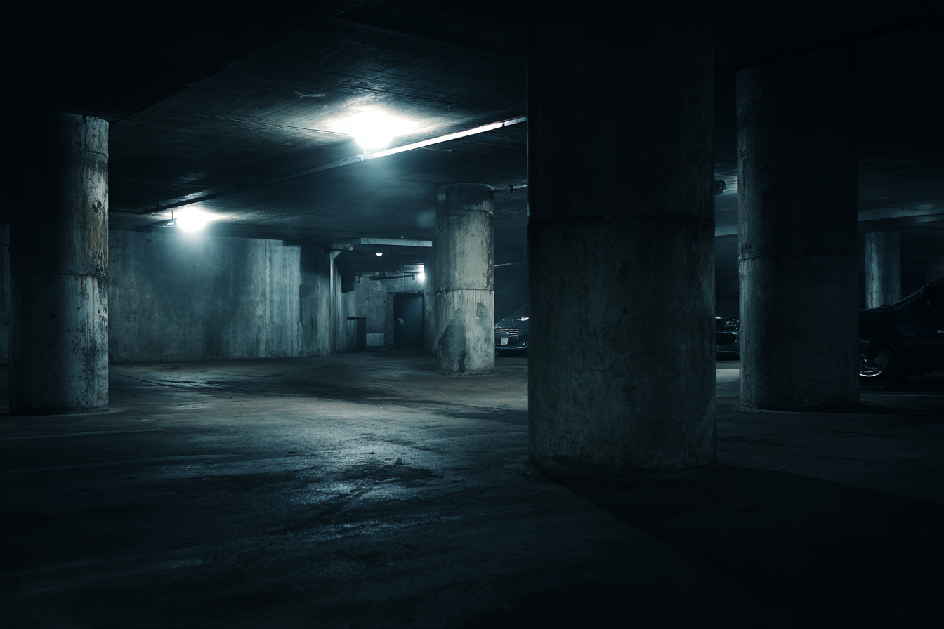 Ciemny parking | Źródło: Midjourney