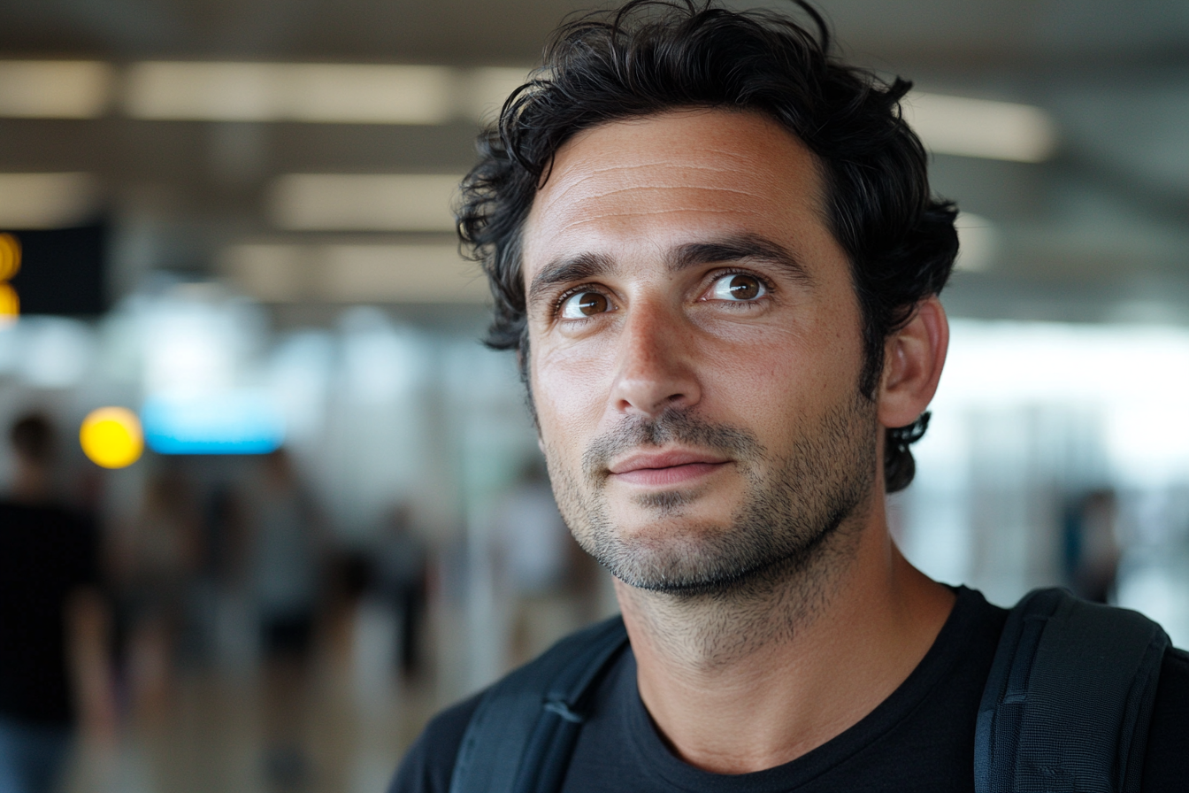 Ein Mann auf einem Flughafen | Quelle: Midjourney