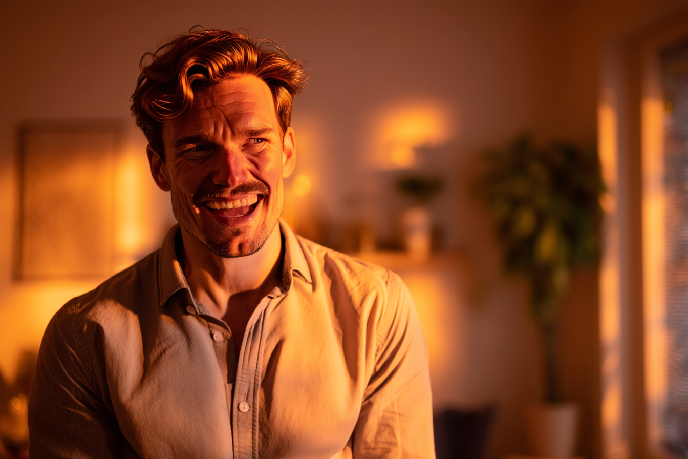 Ein lachender Mann | Quelle: Midjourney
