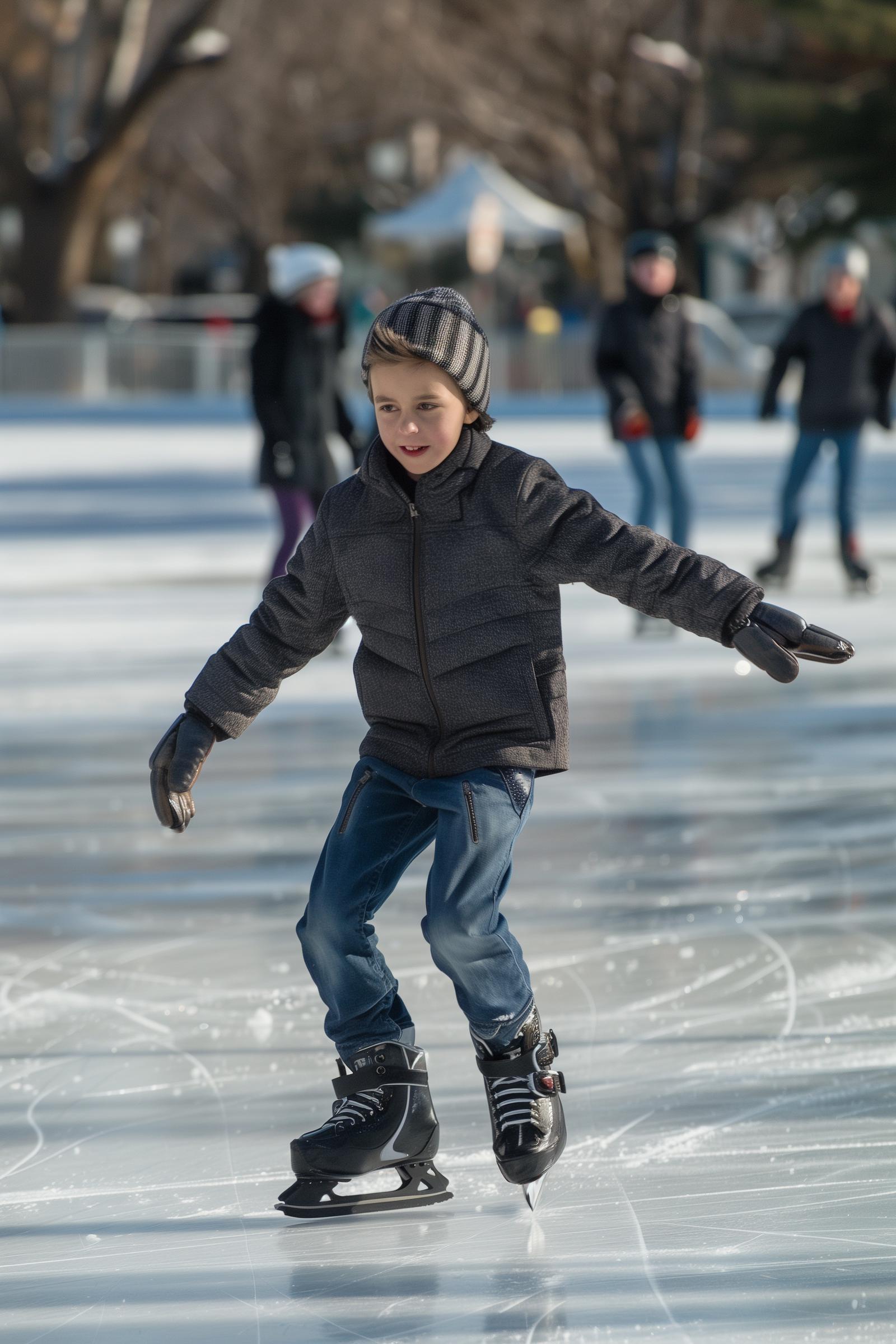 Ein Junge auf einer Eislaufbahn | Quelle: Freepik