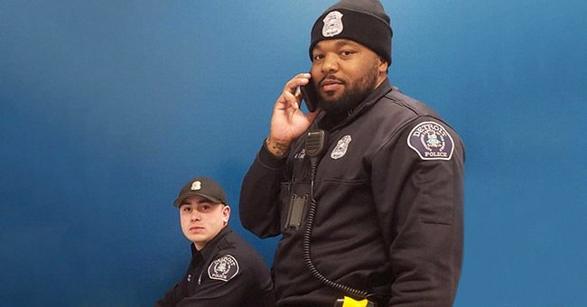 Die Polizisten von Detroit Police Department Flannel und Parrish. | Quelle: Facebook.com/Eighth Precinct Community
