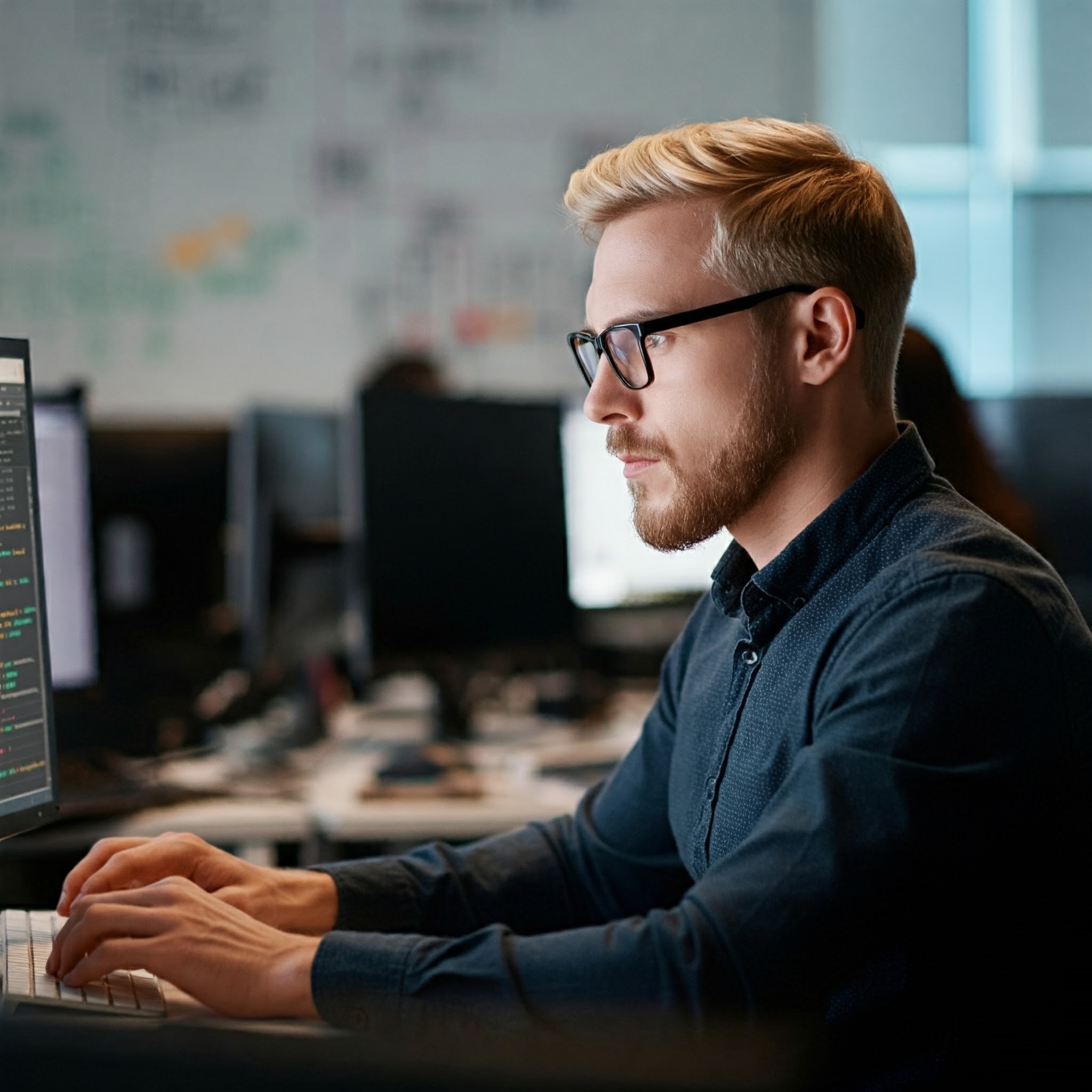 Ein Mann arbeitet in einem Büro | Quelle: Gemini