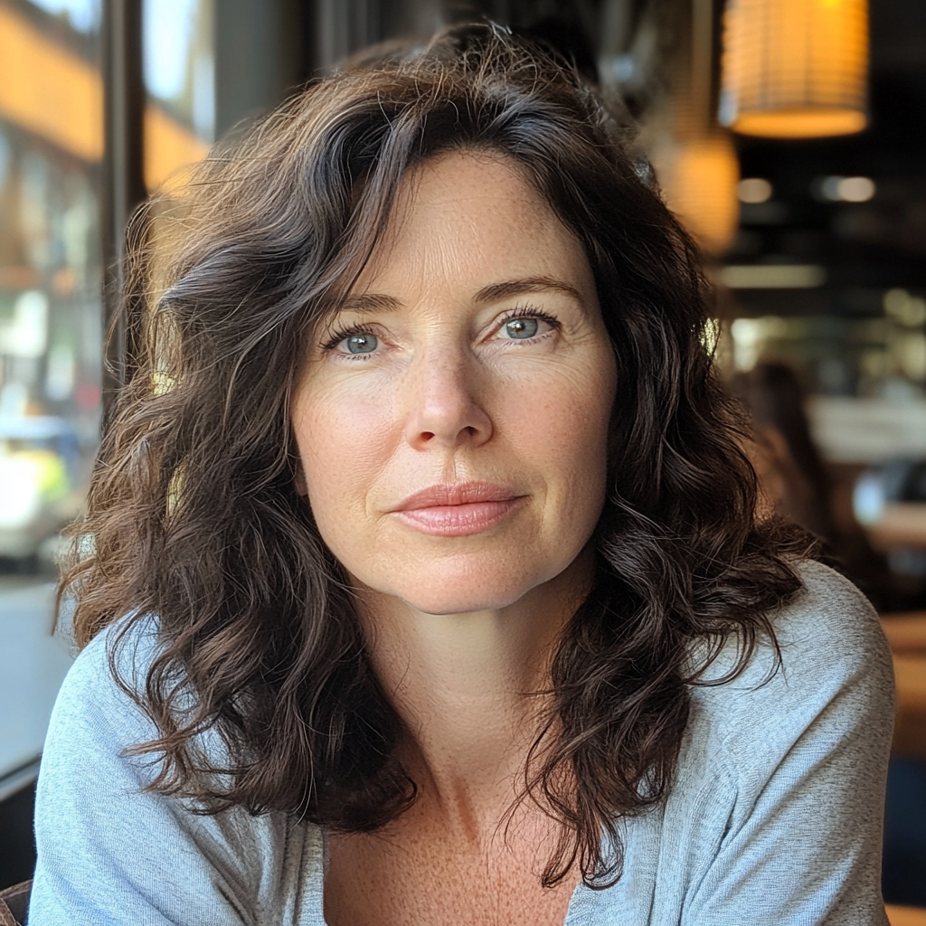 Eine Frau, die an einem Tisch sitzt | Quelle: Midjourney