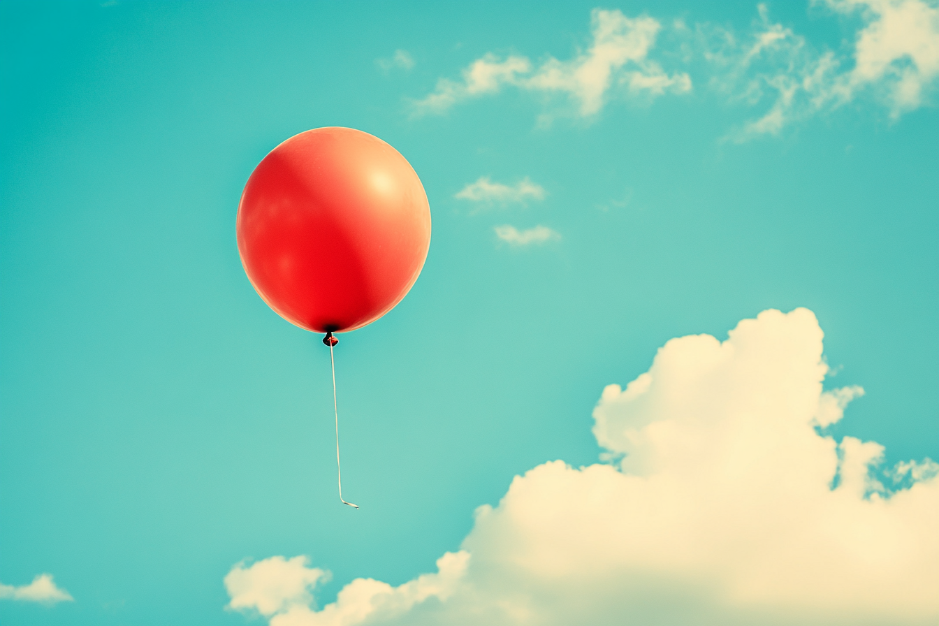 Ein Ballon, der am Himmel davonschwebt | Quelle: Midjourney