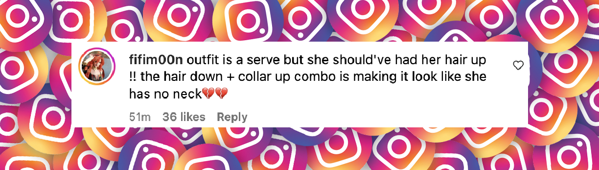 Der Kommentar eines Netizens zu Sabrina Carpenters Outfit auf der Met Gala 2025 | Quelle: Instagram/justjared