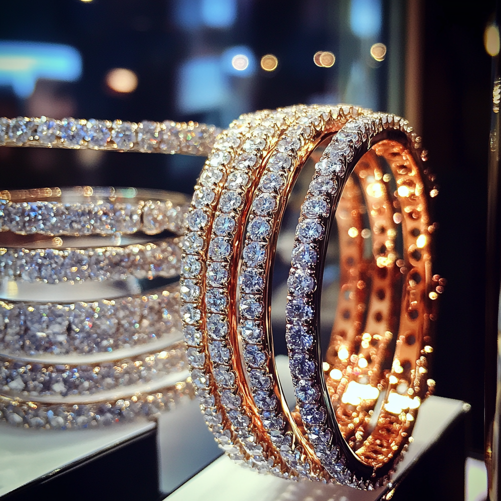 Armbänder in der Auslage eines Geschäfts | Quelle: Midjourney