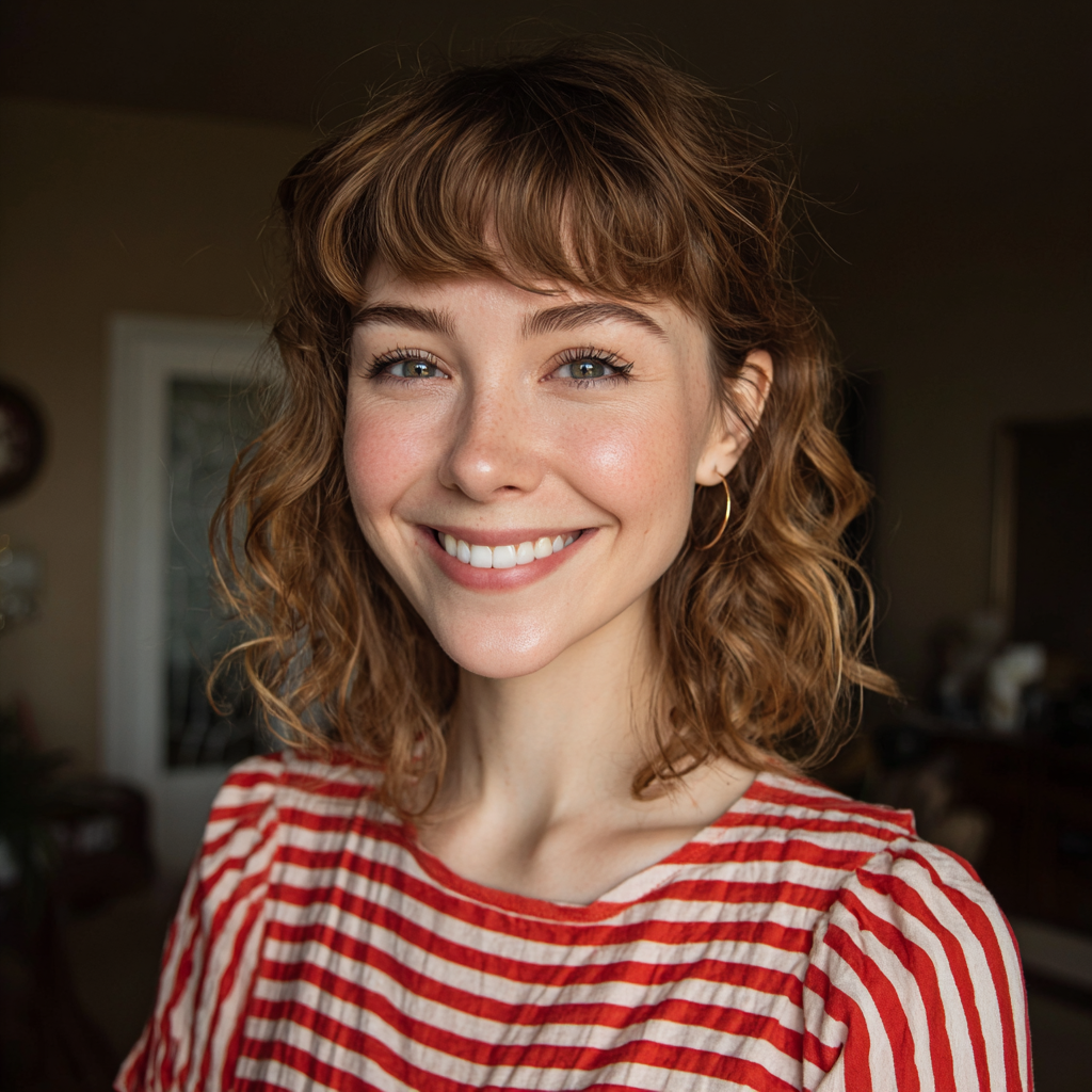 Eine Nahaufnahme einer lächelnden Frau | Quelle: Midjourney