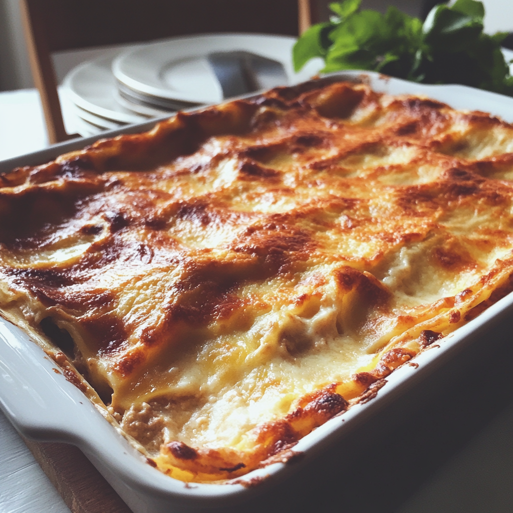 Ein Tablett mit Lasagne | Quelle: Midjourney