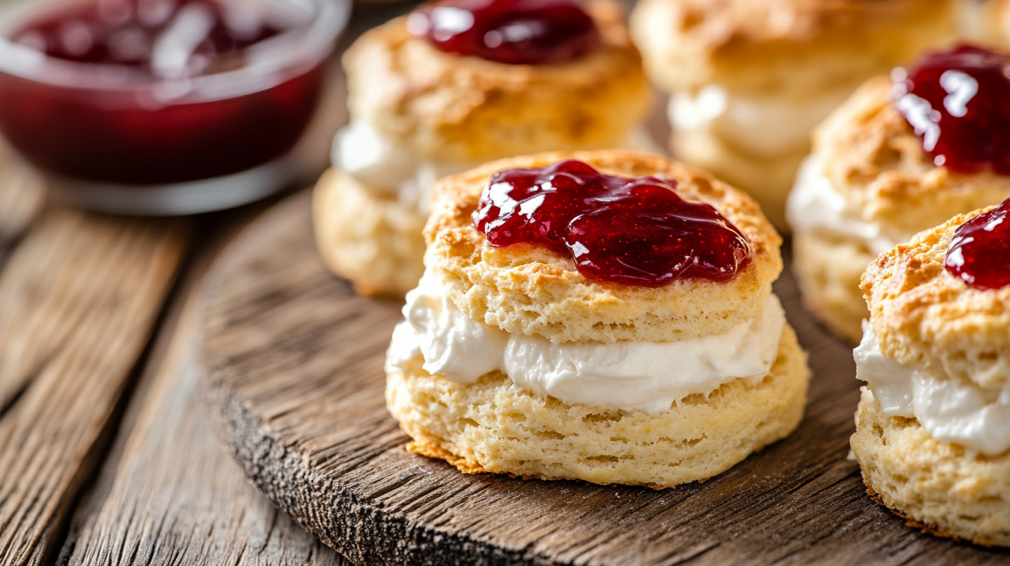 Scones auf einem Brett | Quelle: Midjourney