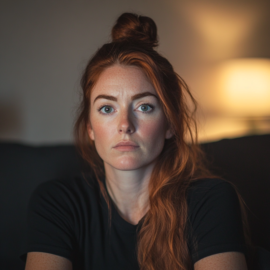 Eine Frau sitzt auf einer Couch | Quelle: Midjourney
