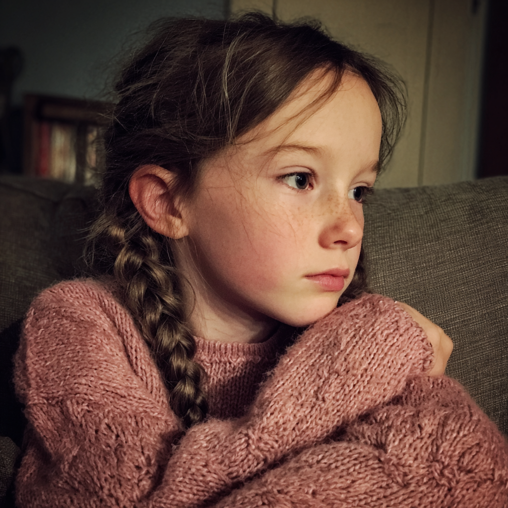 Ein kleines Mädchen trägt einen rosa Pullover | Quelle: Midjourney