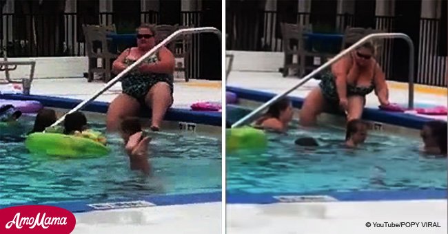 Eine Frau wurde dabei gefilmt, wie sie sich die Beine am öffentlichen Pool rasiert