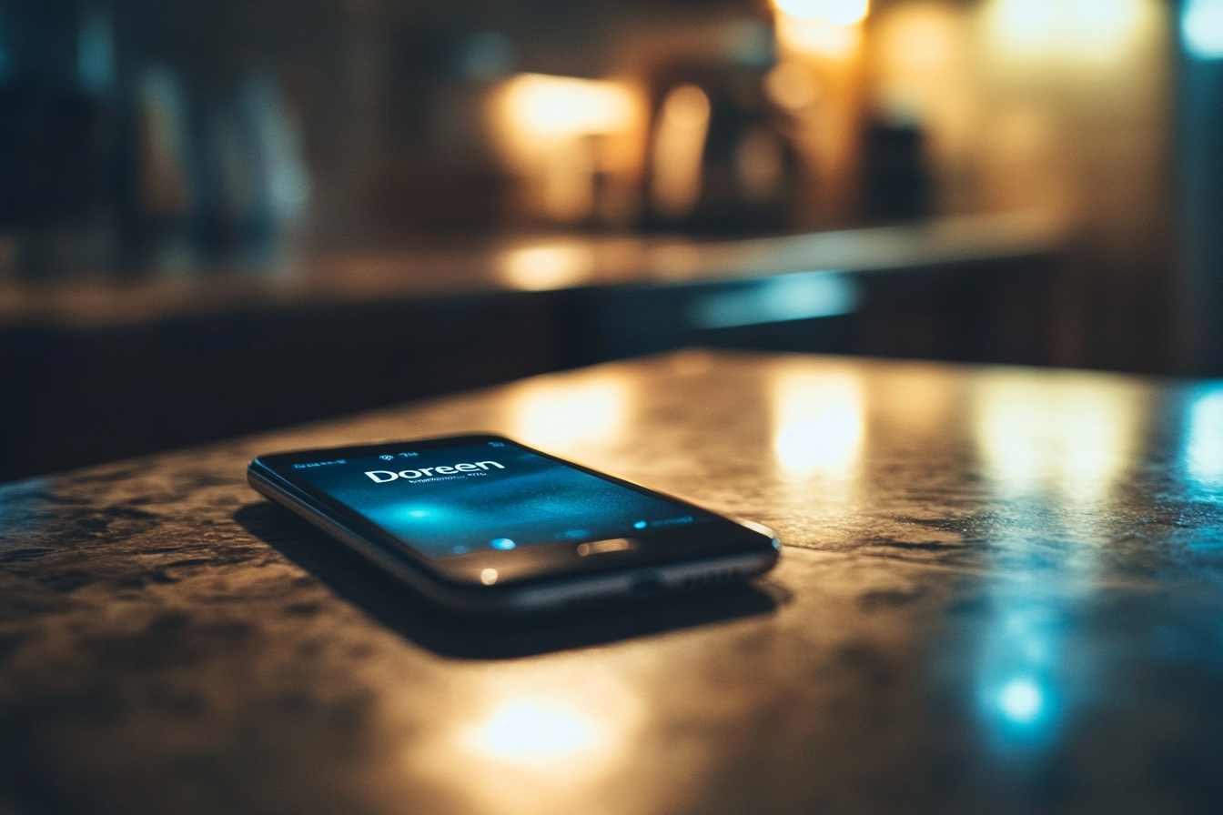 Ein Telefon auf einem Küchentisch | Quelle: Midjourney