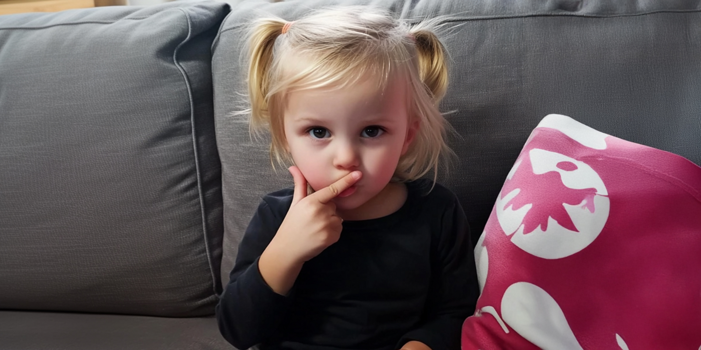 Ein kleines Mädchen mit ihrem Finger auf der Lippe | Quelle: The Celebritist
