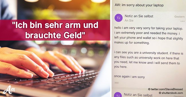 Ein Mann bekam einen seltsamen Entschuldigungsbrief von dem Menschen, der sein Laptop gestohlen hatte