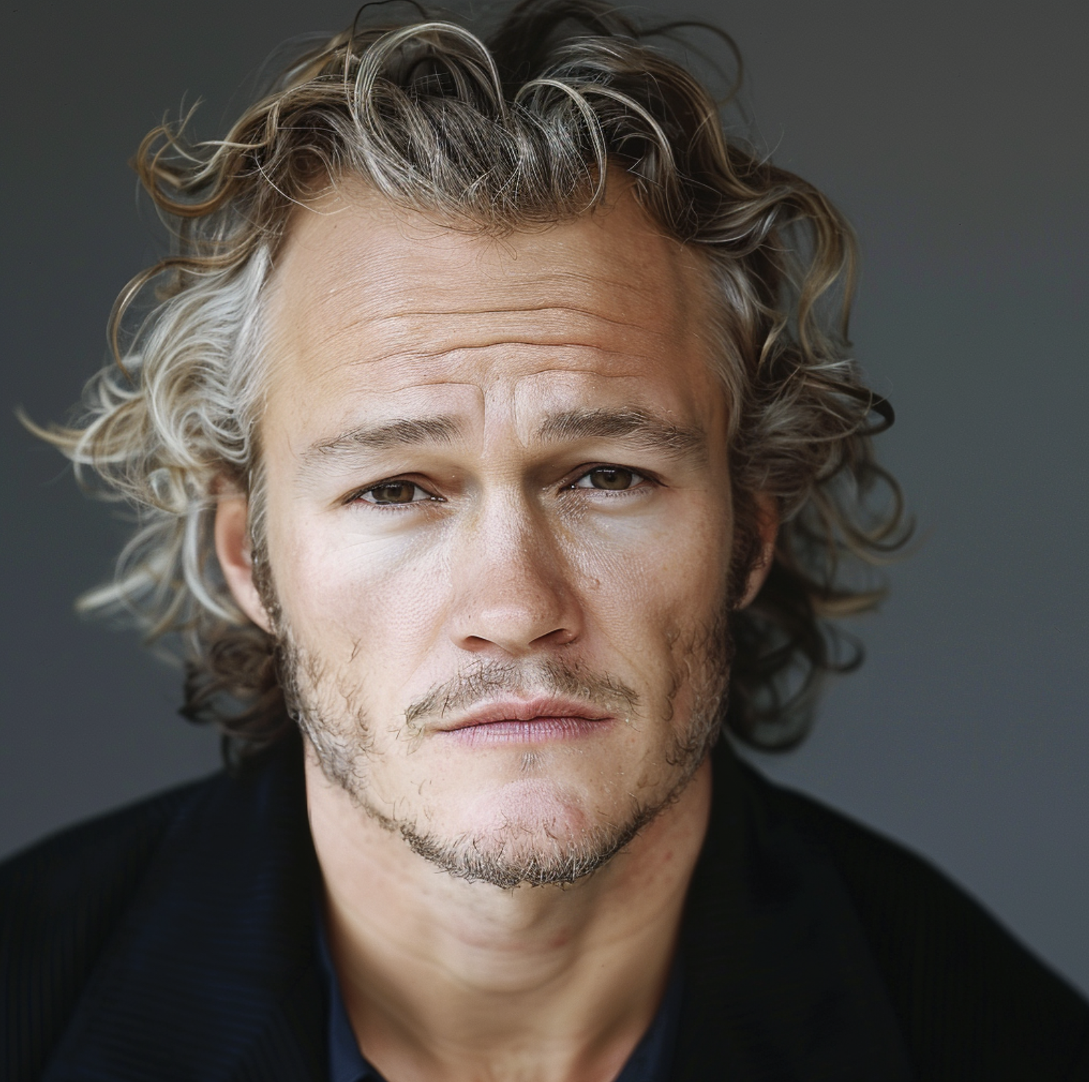 KI-Bild von Heath Ledger im hohen Alter | Quelle: Midjourney