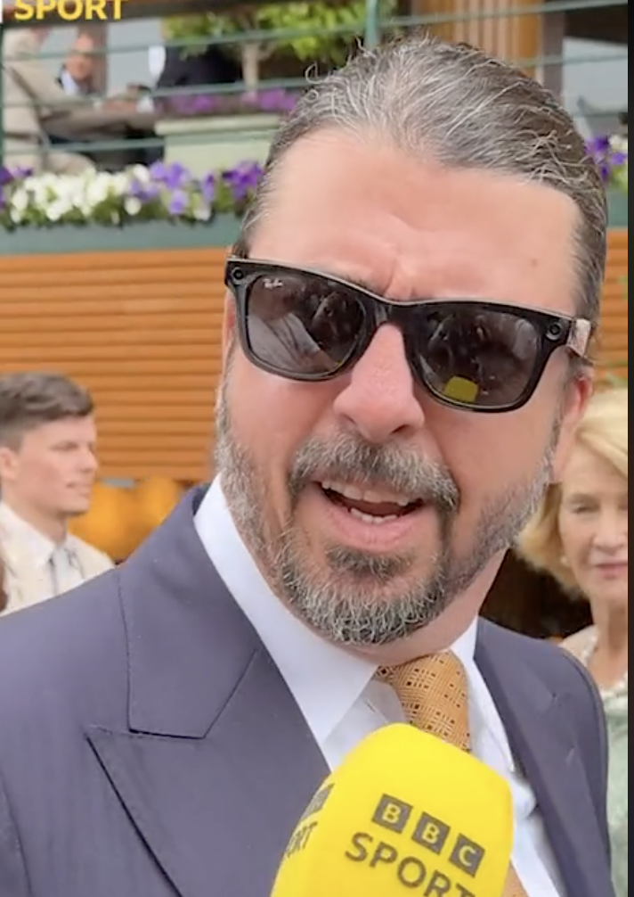 Dave Grohl während der Wimbledon Championships, am 2. Juli 2024 | Quelle: TikTok/bbcsport