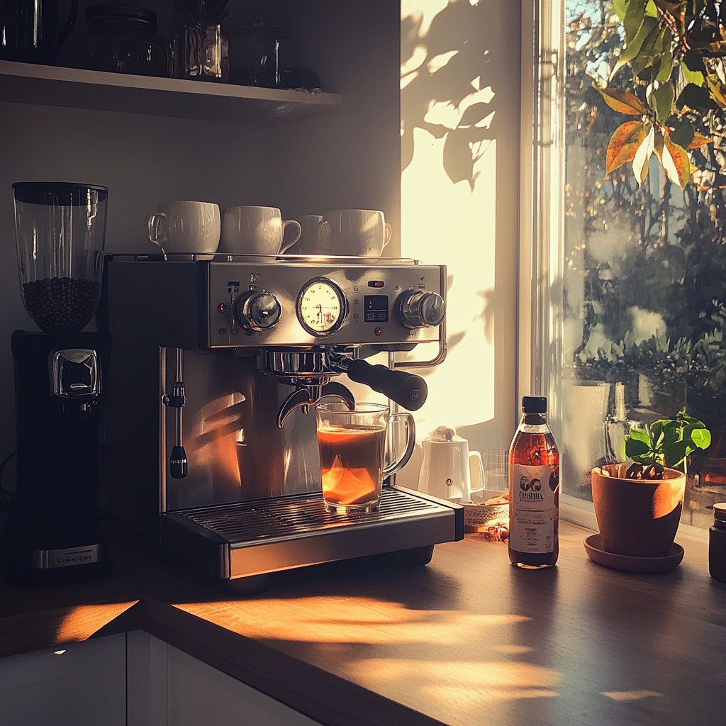 Eine Kaffeemaschine in einer Küche | Quelle: Midjourney