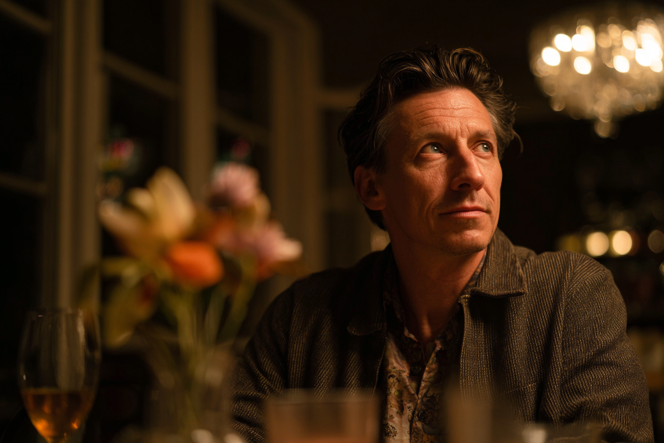 Ein Mann sitzt am Esstisch | Quelle: Midjourney