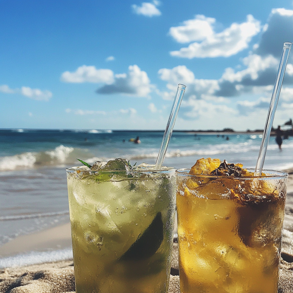 Cocktails am Strand | Quelle: Midjourney