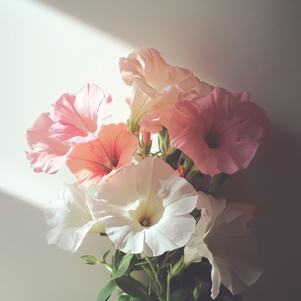 Ein Blumenstrauß aus Petunien | Quelle: Midjourney