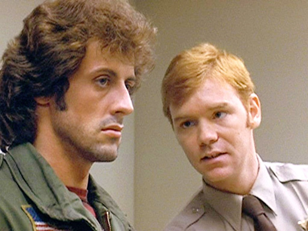 Sylvester Stallone und David Caruso in Der Film "First Blood" von Ted Kotcheff. (Alternativ auch als Rambo: First Blood bezeichnet) (Foto von CBS) I Quelle: Getty Images
