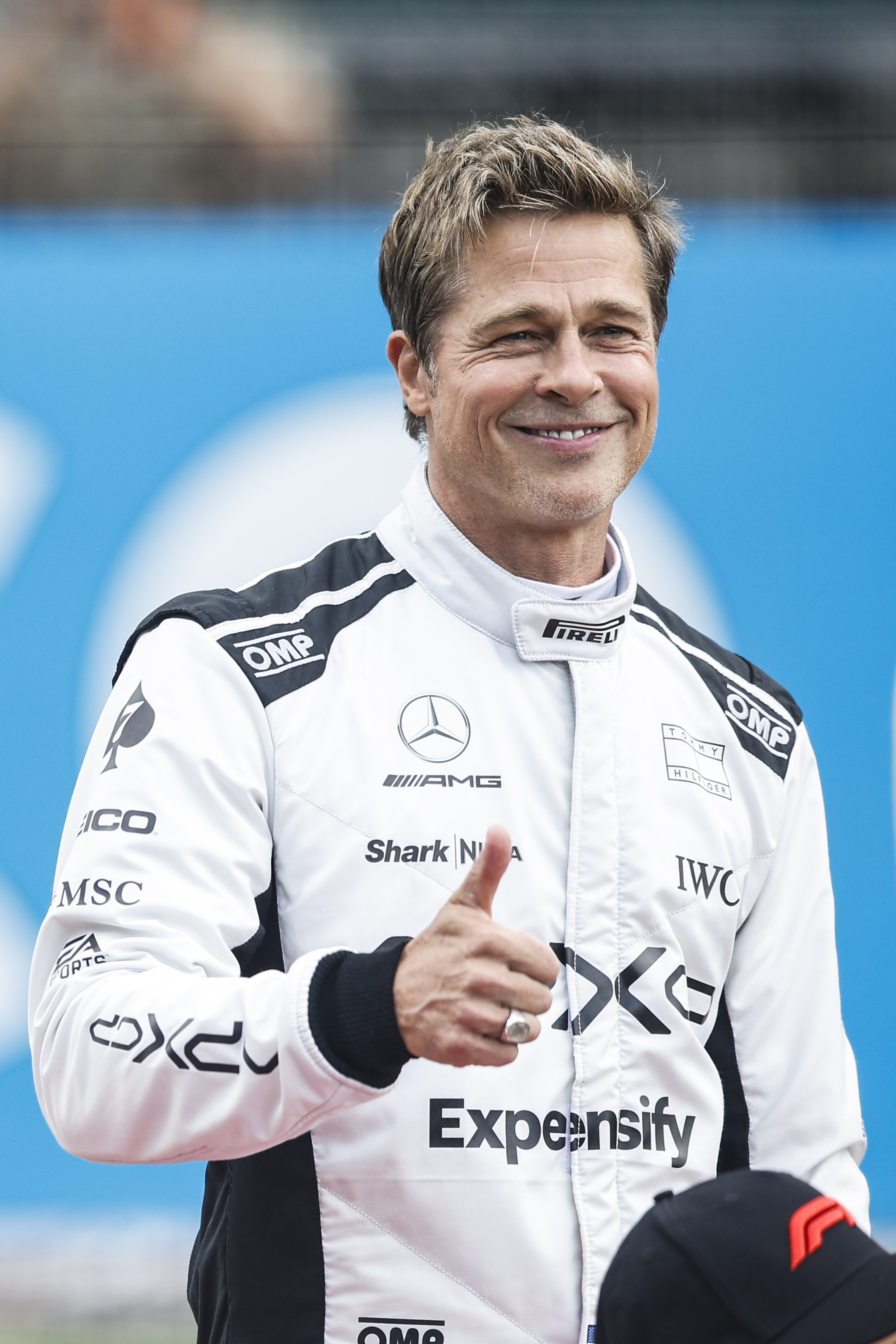 Brad Pitt beim Formel 1 Aramco British Grand Prix am 9. Juli 2023. | Quelle: Getty Images