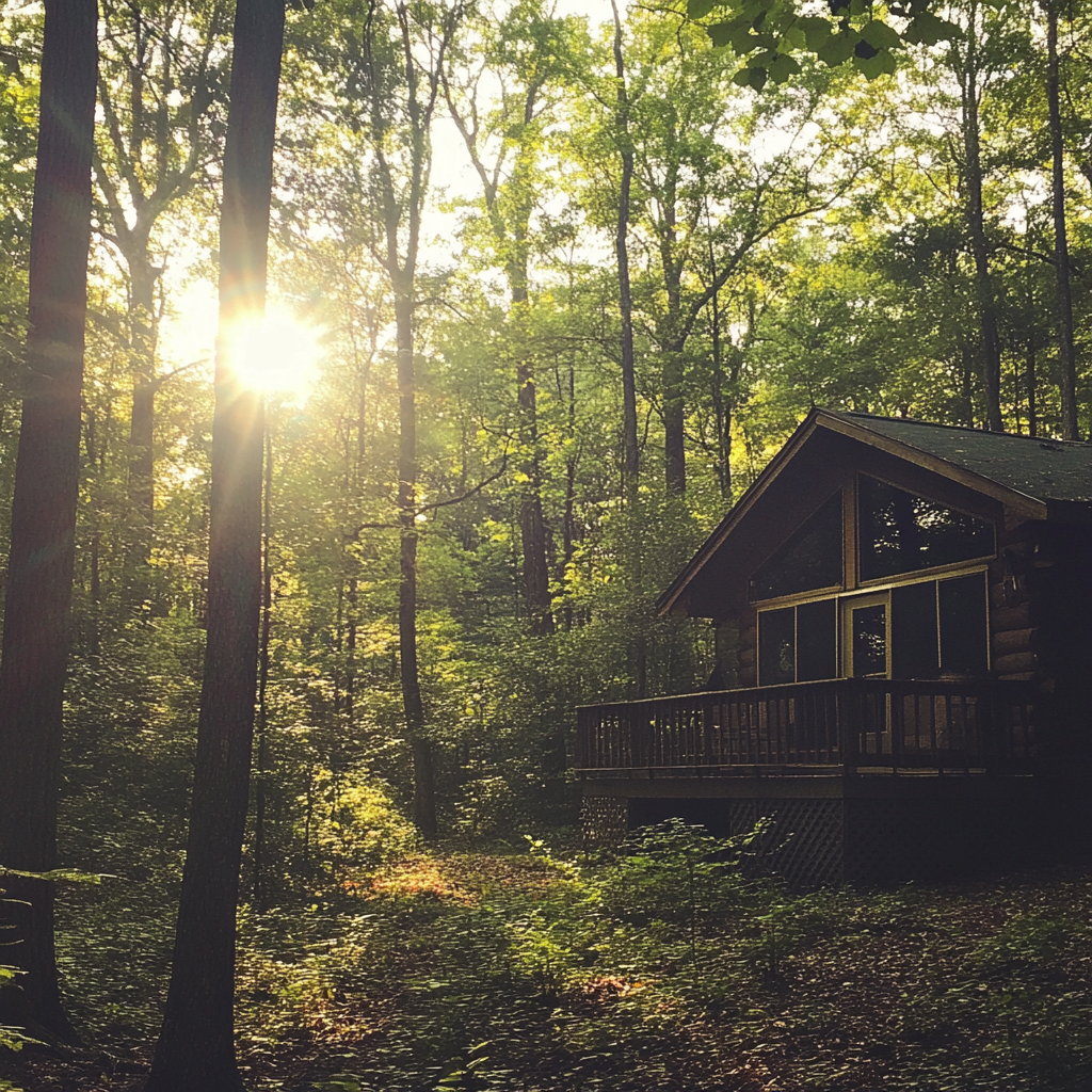 Eine Hütte im Wald | Quelle: Midjourney