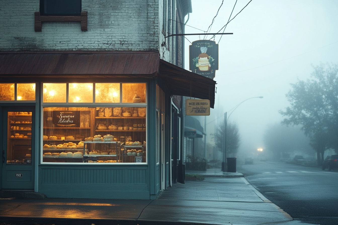 Eine Bäckerei an einer Straßenecke | Quelle: Midjourney