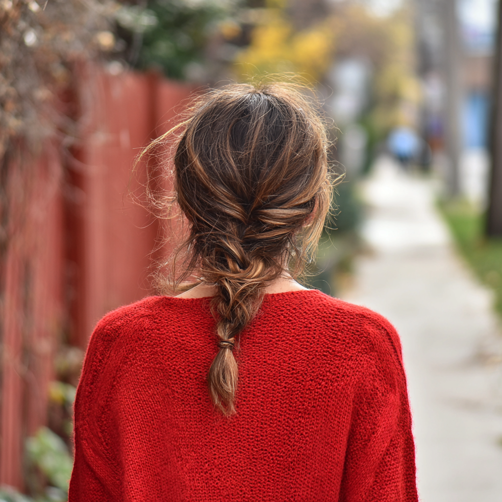 Eine Frau geht eine Straße entlang | Quelle: Midjourney