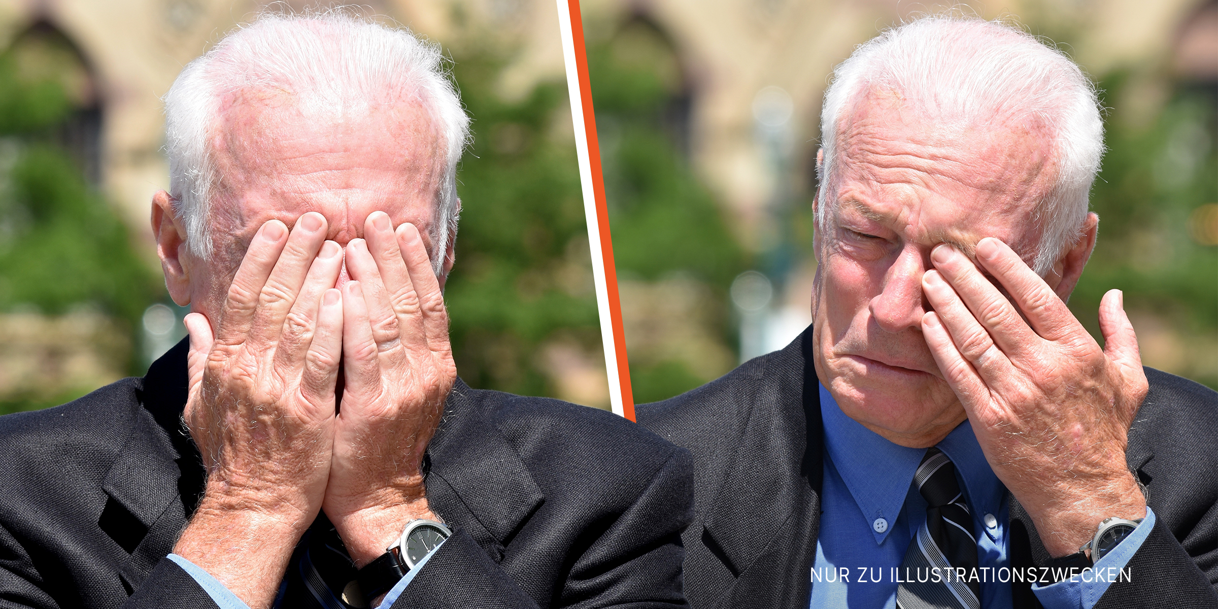 Ein Mann versteckt sein Gesicht und wischt sich die Tränen ab | Quelle: Shutterstock