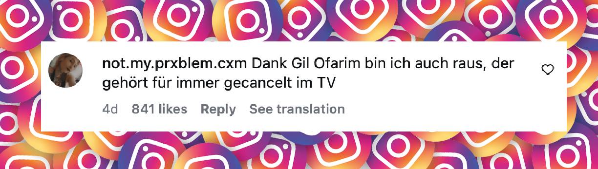 Instagram-Kommentar | Quelle: instagram.com/ichbineinstar.rtl