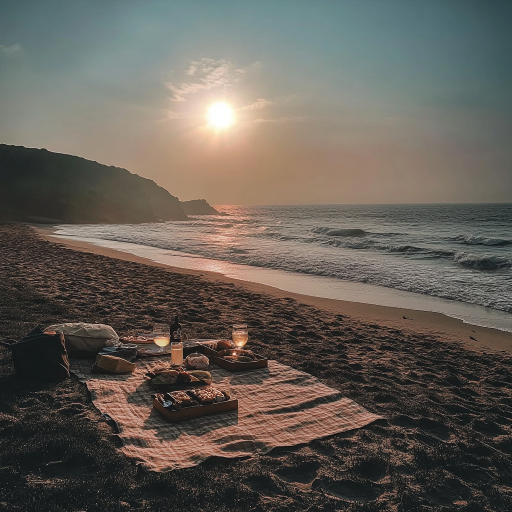 Ein Picknick am Strand | Quelle: Midjourney