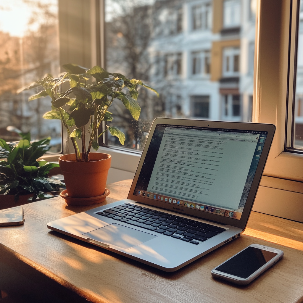 Ein offener Laptop | Quelle: Midjourney
