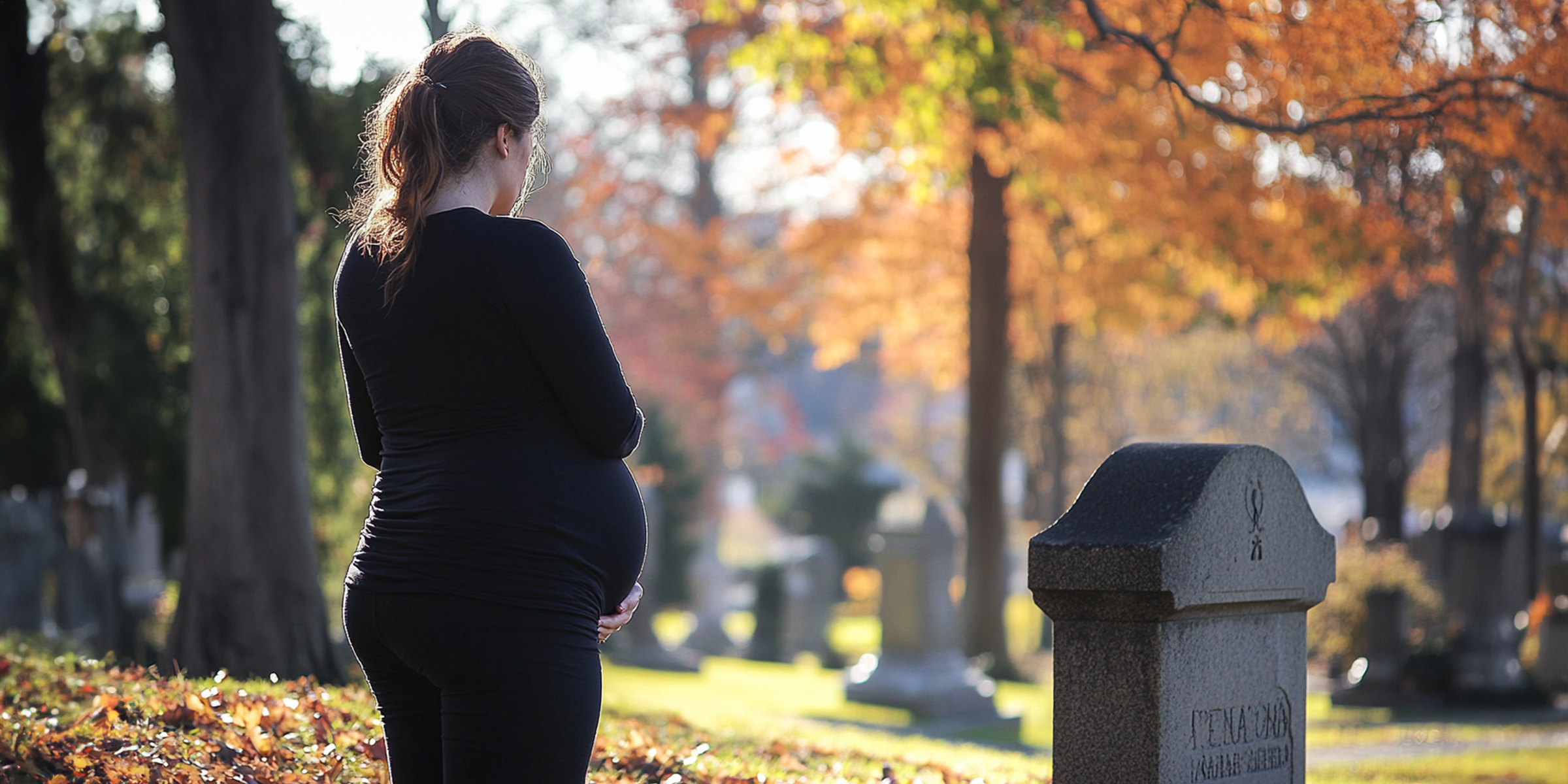 Eine schwangere Frau steht in der Nähe eines Grabes | Quelle: Amomama