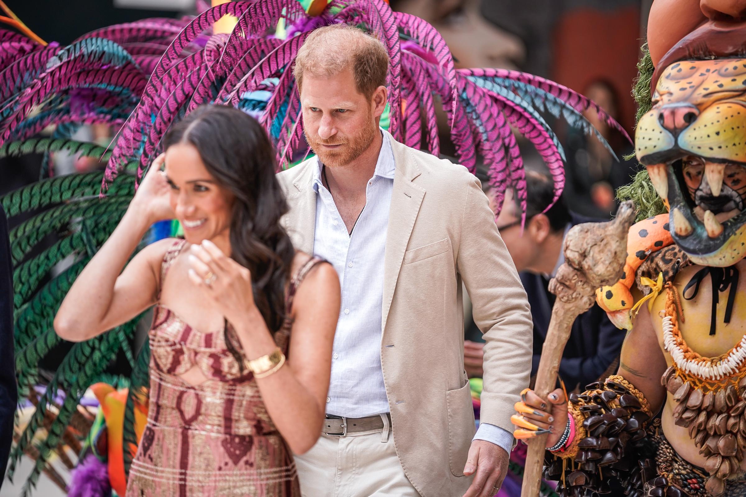 Meghan, Herzogin von Sussex und Prinz Harry, Herzog von Sussex bei ihrem Besuch in Kolumbien am 15. August 2024 | Quelle: Getty Images