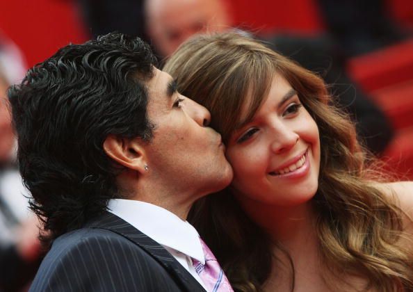 Fußballspieler Diego Maradona und seine Tochter Giannina | Quelle: Getty Images