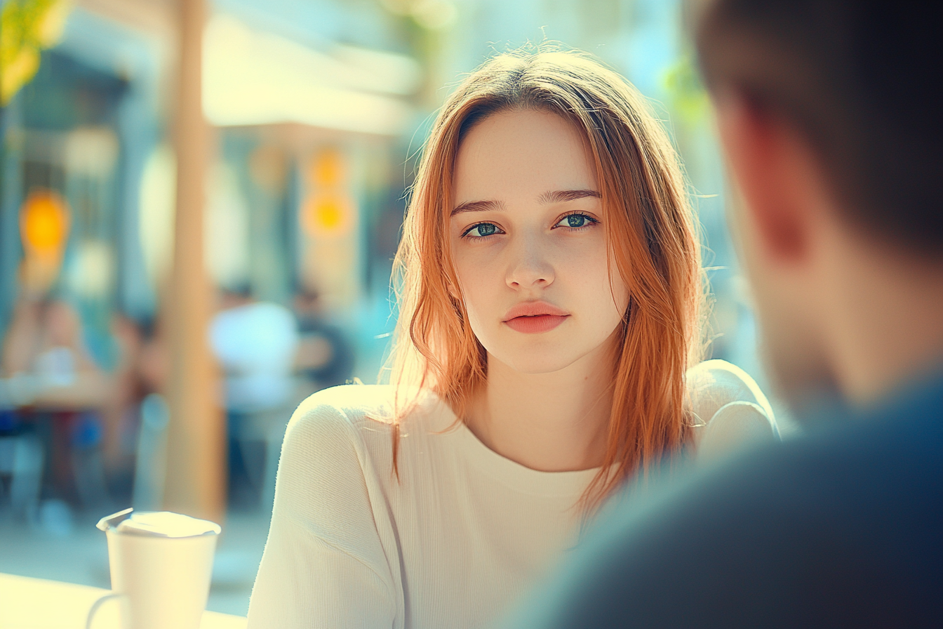 Ein Mädchen sitzt in einem Café | Quelle: Midjourney