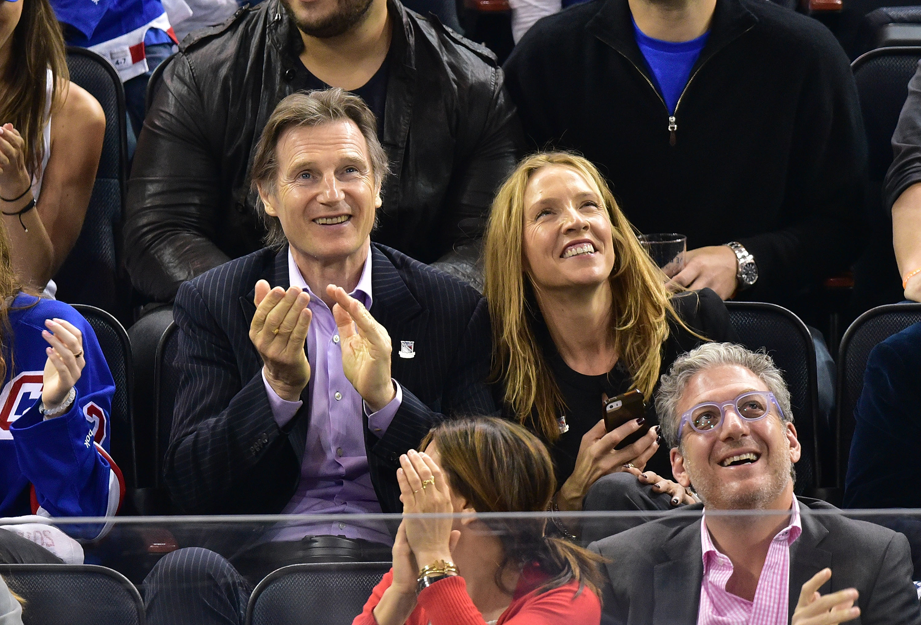 Liam Neeson und Freya St. Johnston in New York im Jahr 2015. | Quelle: Getty Images
